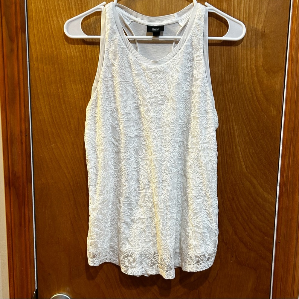 Mossimo White Lace Tank Top